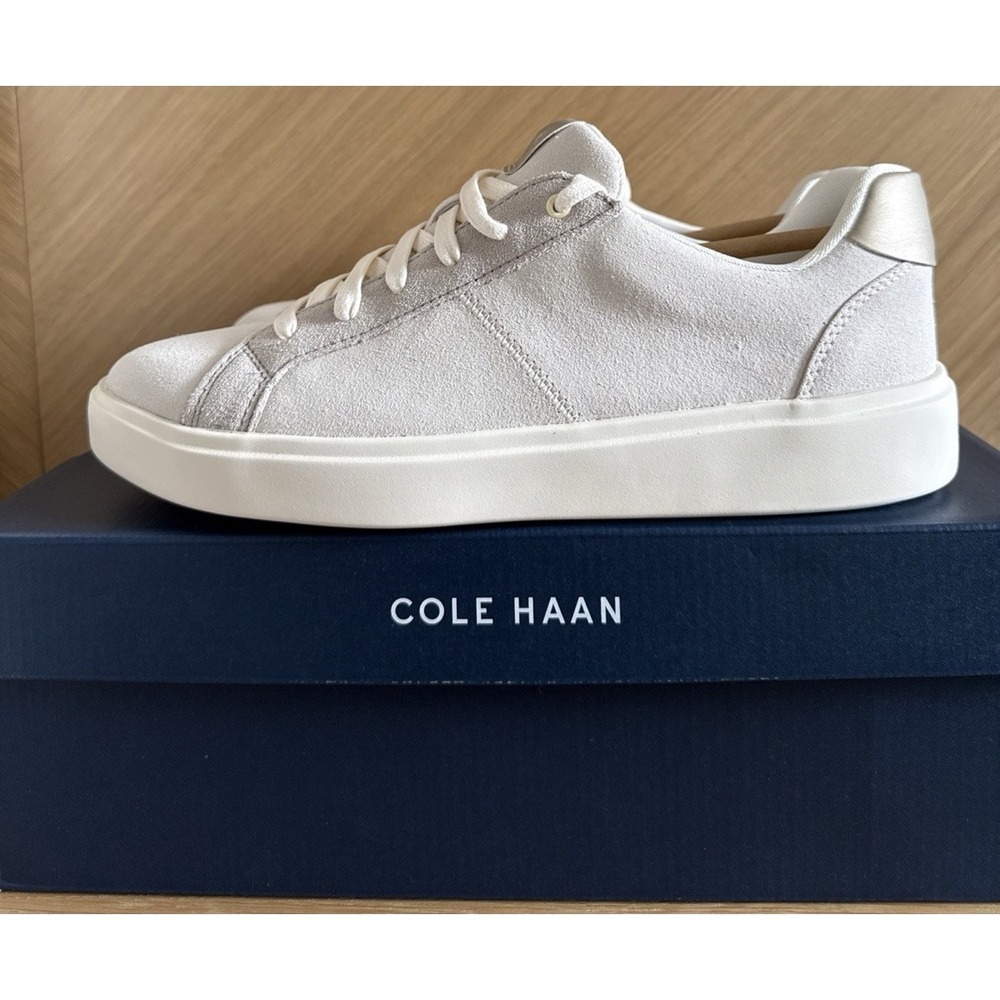 Cole Haan Women's Size 9B Grand Crosscourt Coaster Sneaker Ivory Suede New Box